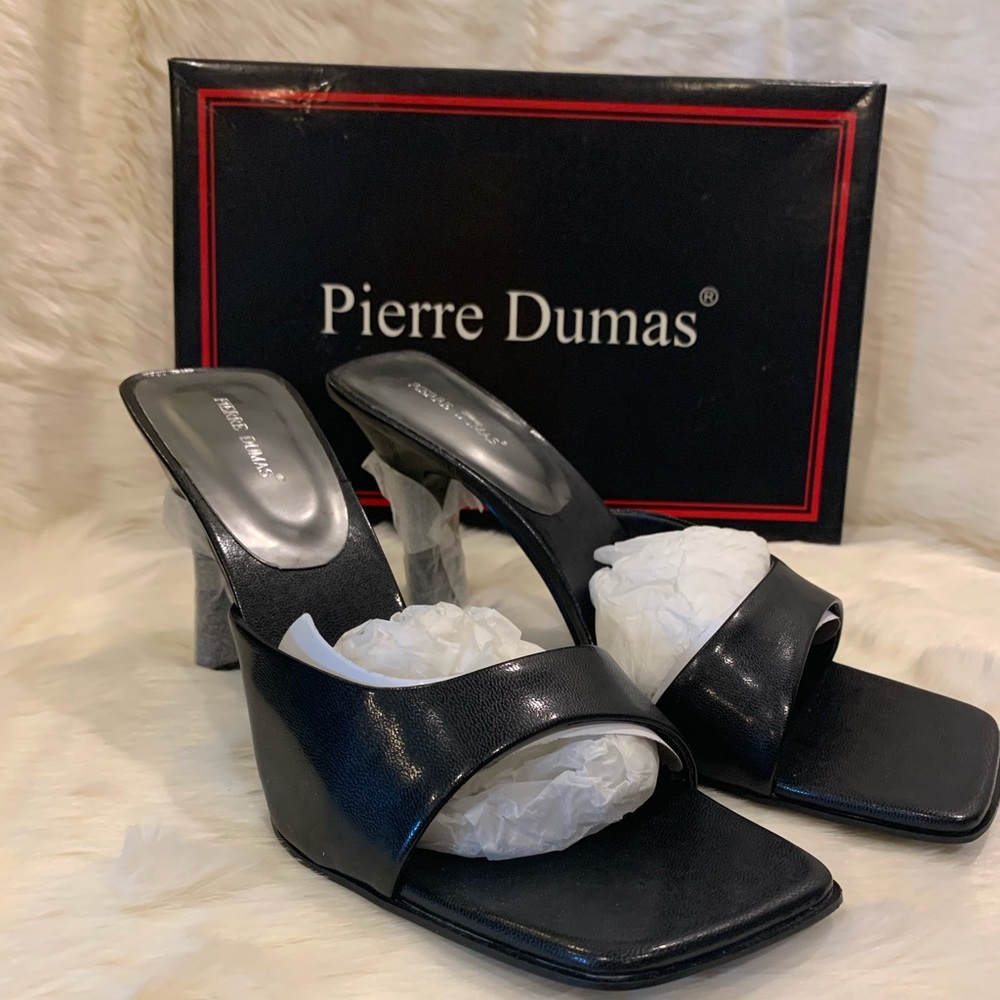 Pierre Dumas high heel black slide, NEW sz 10